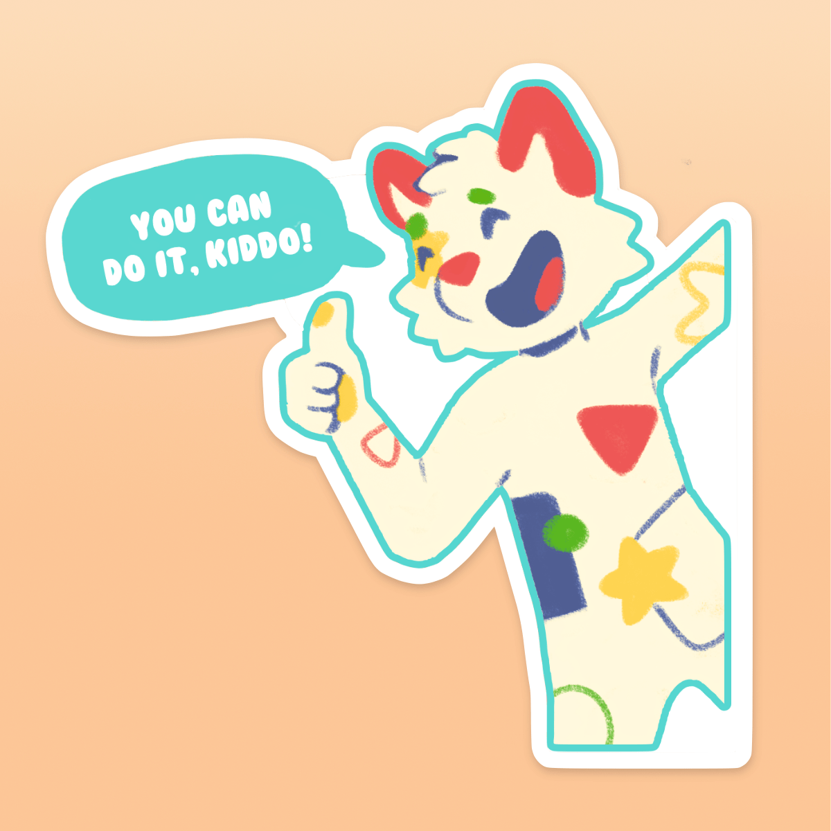 Shapes The Cat 3" Sticker image 0