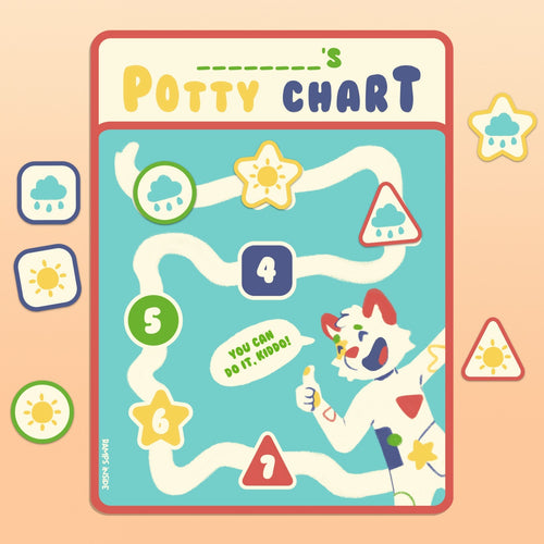90s Inspired Potty Chart Fridge Magnet image 0